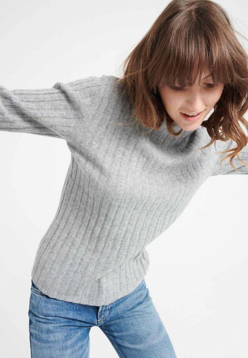 Studio Cashmere8 LILLY 15 – Damen Rollkragenpullover aus Kaschmir in Hellgrau | S–2XL