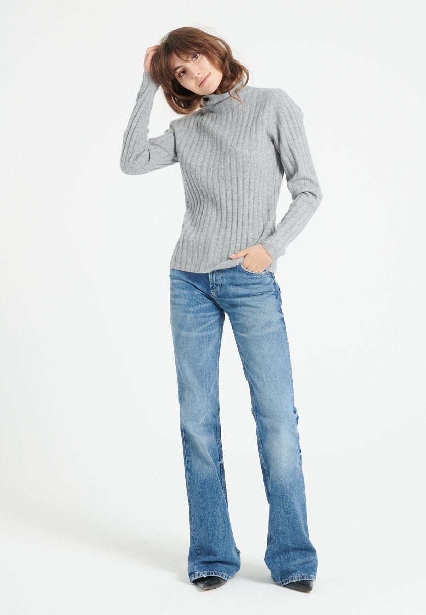Studio Cashmere8 LILLY 15 – Damen Rollkragenpullover aus Kaschmir in Hellgrau | S–2XL