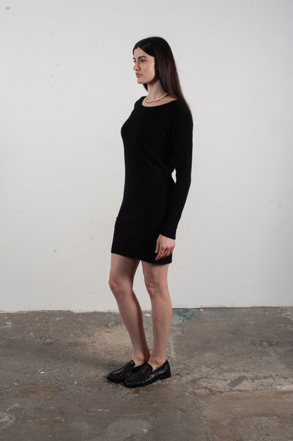 Kaschmir-Kleid Rundhals | Schwarz | Gr. S–2XL | Studio Cashmere8 LILLY 12