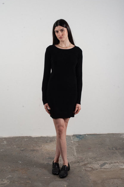 Kaschmir-Kleid Rundhals | Schwarz | Gr. S–2XL | Studio Cashmere8 LILLY 12
