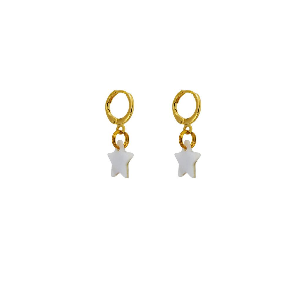 Perlmutt Stern-Ohrringe – Handgemacht & Vergoldet | Ifemi Jewels
