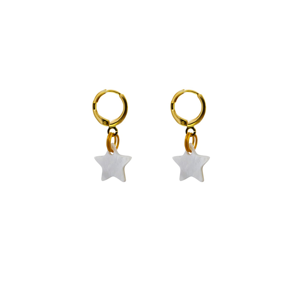 Perlmutt Stern-Ohrringe – Handgemacht & Vergoldet | Ifemi Jewels