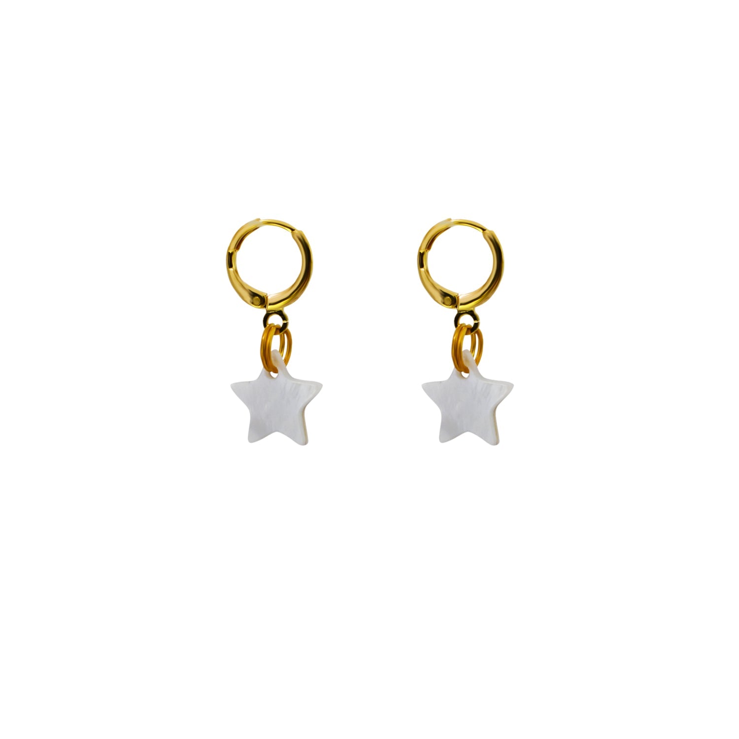 Perlmutt Stern-Ohrringe – Handgemacht & Vergoldet | Ifemi Jewels