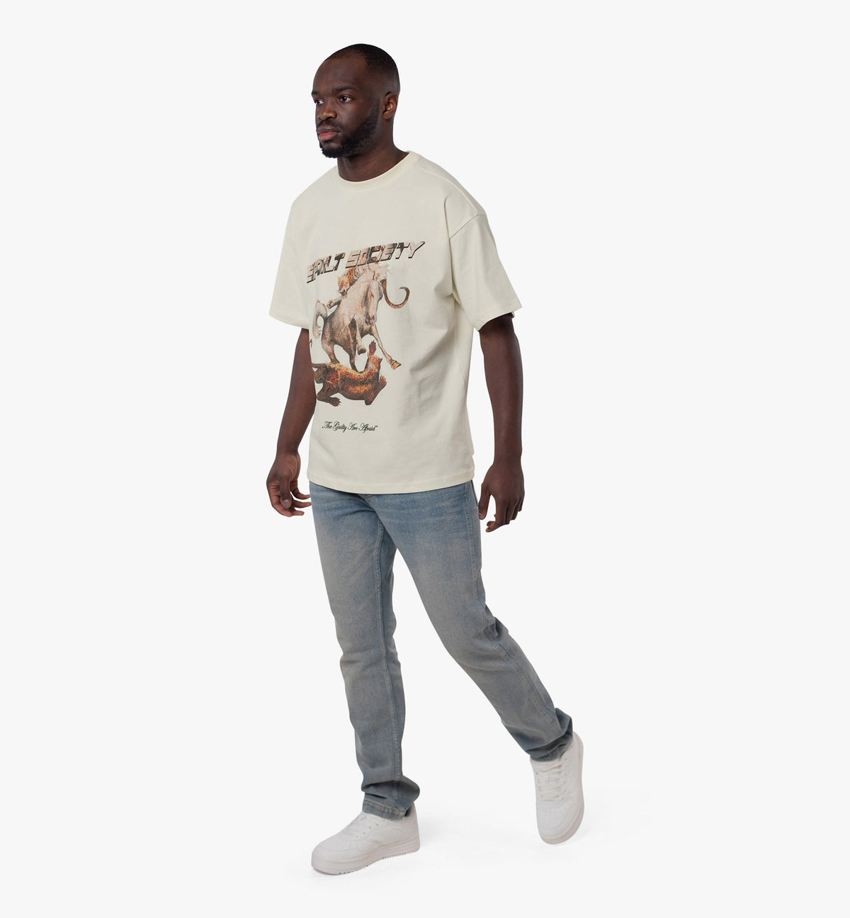 Spoilt Society Oversized T-Shirt „Victory“ mit Pferde-Tiger-Print