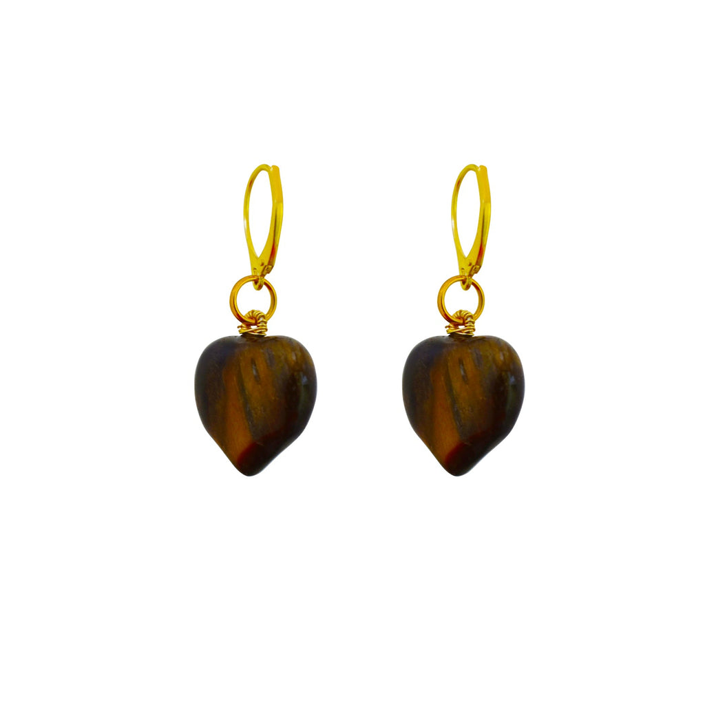 Tigerauge Gelbgold Ohrringe – „Wärme + Seele“ | nlanlaVictory BLOOM Collection