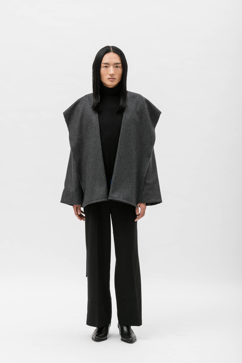 CHIARA Kurze Jacke Grau | Zero-Waste | Handgefertigt in Italien | ZEROBARRACENTO