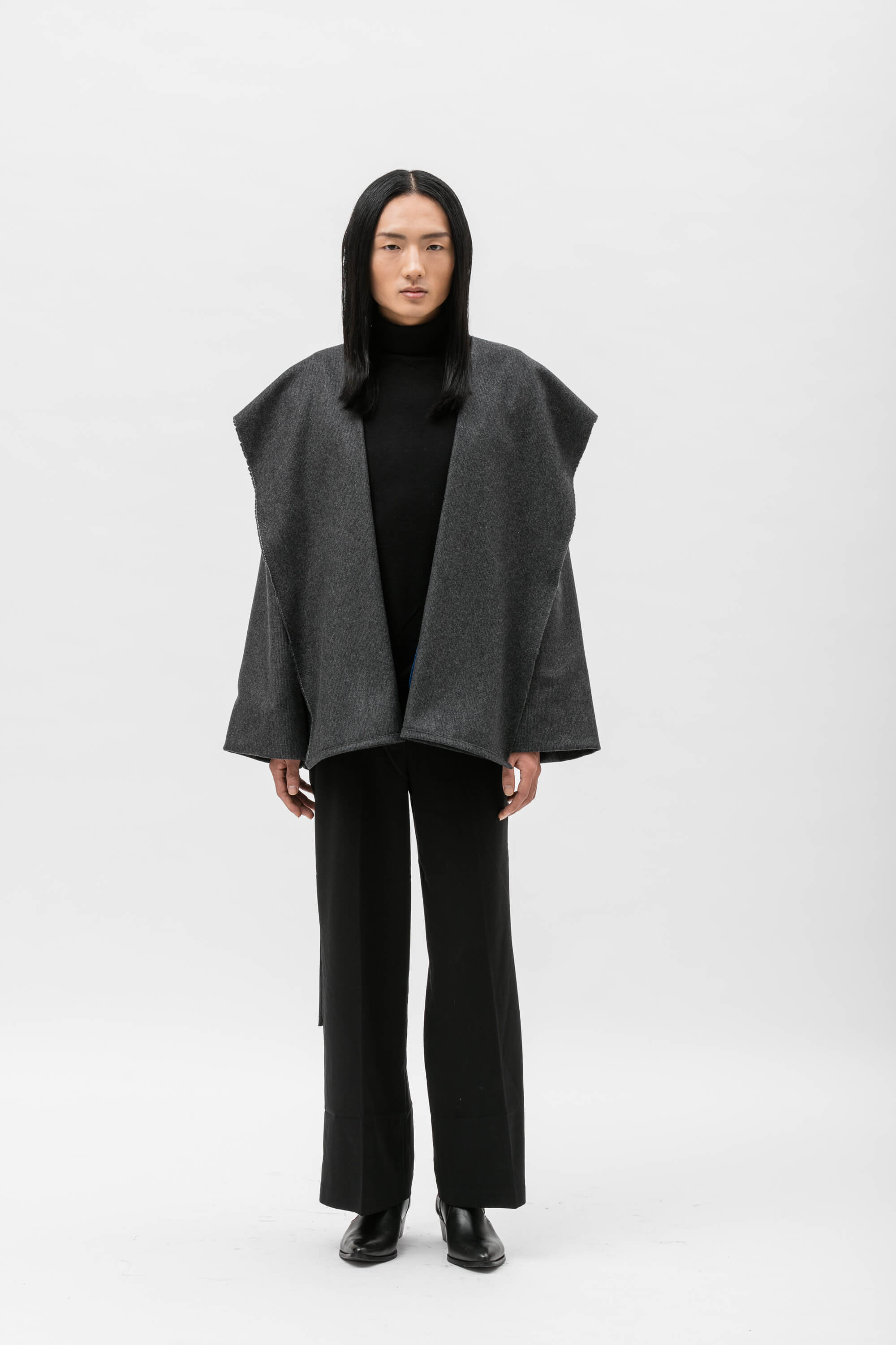 CHIARA Kurze Jacke Grau | Zero-Waste | Handgefertigt in Italien | ZEROBARRACENTO