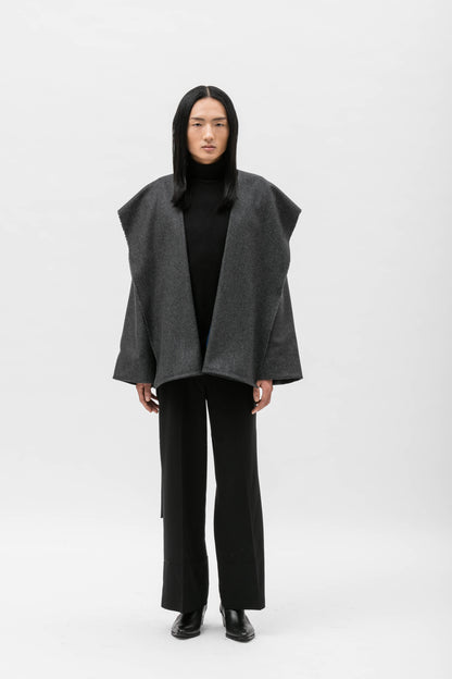 CHIARA Kurze Jacke Grau | Zero-Waste | Handgefertigt in Italien | ZEROBARRACENTO