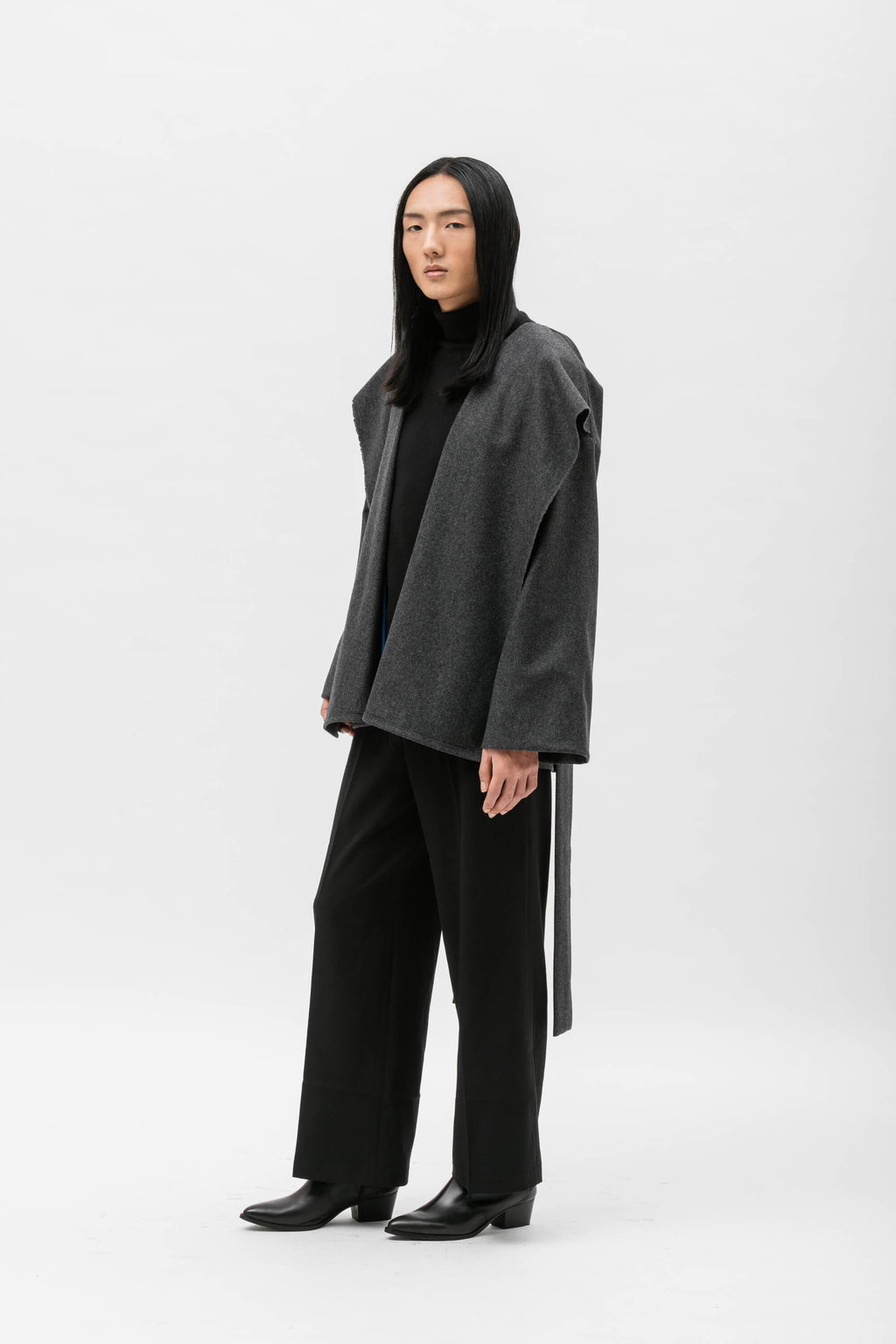CHIARA Kurze Jacke Grau | Zero-Waste | Handgefertigt in Italien | ZEROBARRACENTO