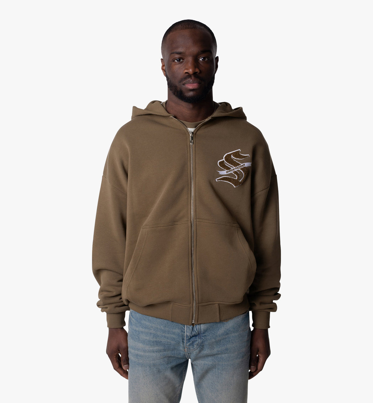 Spoilt Society Sign Zip-Hoodie aus Baumwolle mit Chenille-Stickerei