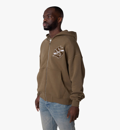 Spoilt Society Sign Zip-Hoodie aus Baumwolle mit Chenille-Stickerei