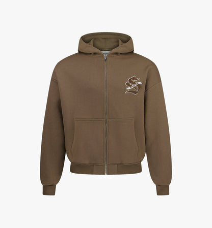 Spoilt Society Sign Zip-Hoodie aus Baumwolle mit Chenille-Stickerei